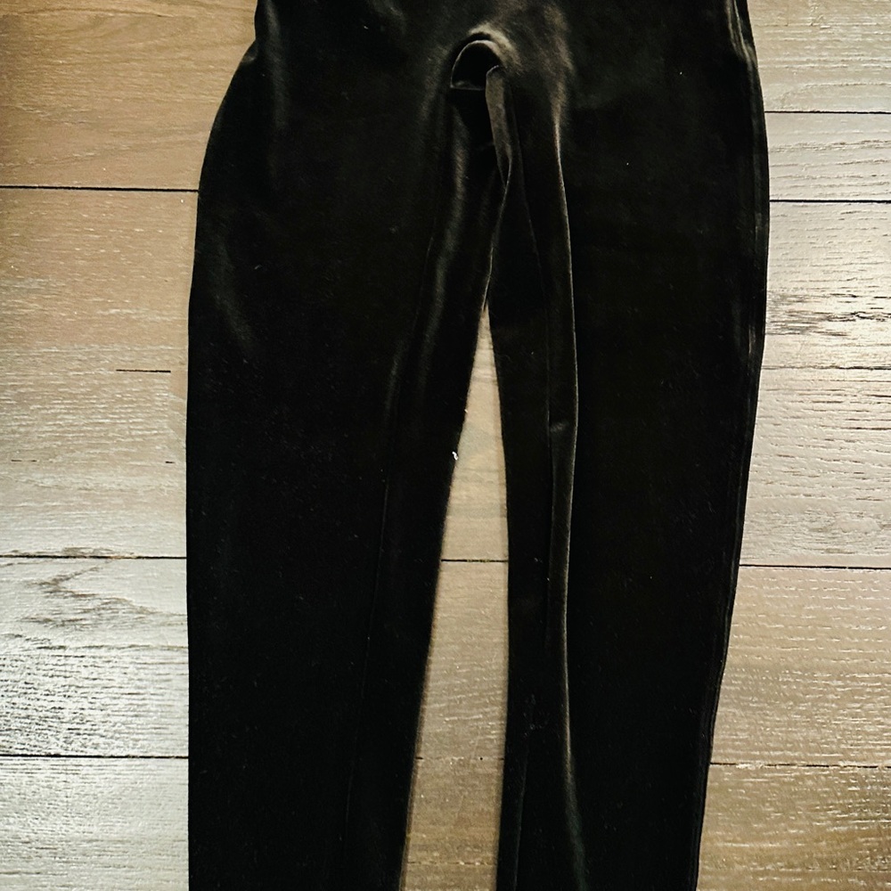 SPANX Luxe Black Velvet Leggings